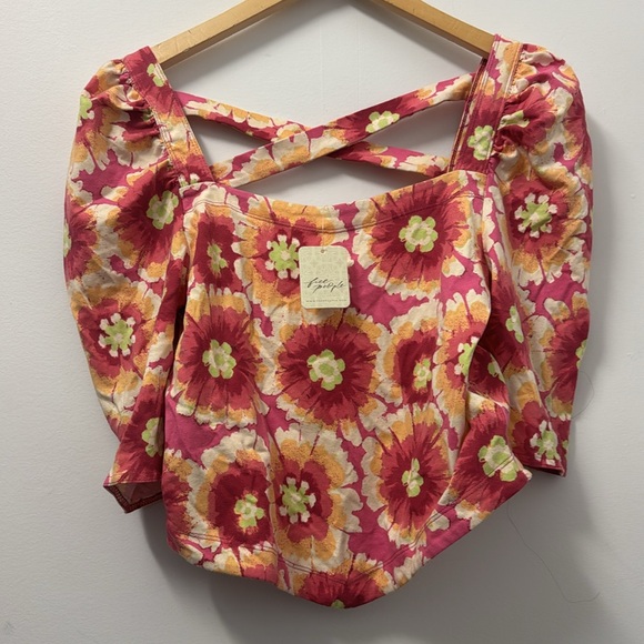 NWT Free People Give Me More Cropped Top in Pop Combo Large - Picture 3 of 5